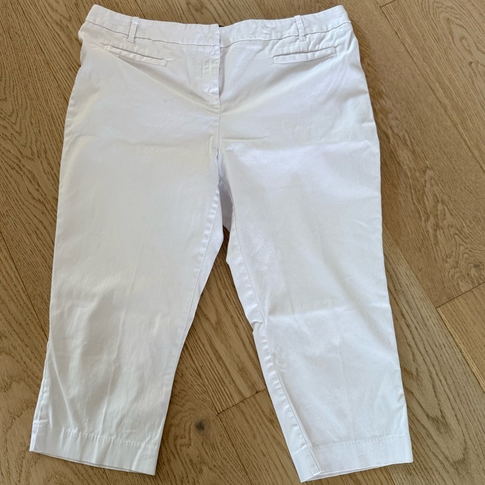 ❤️Attention - White Slim Fit Cropped Capri Pants - 14